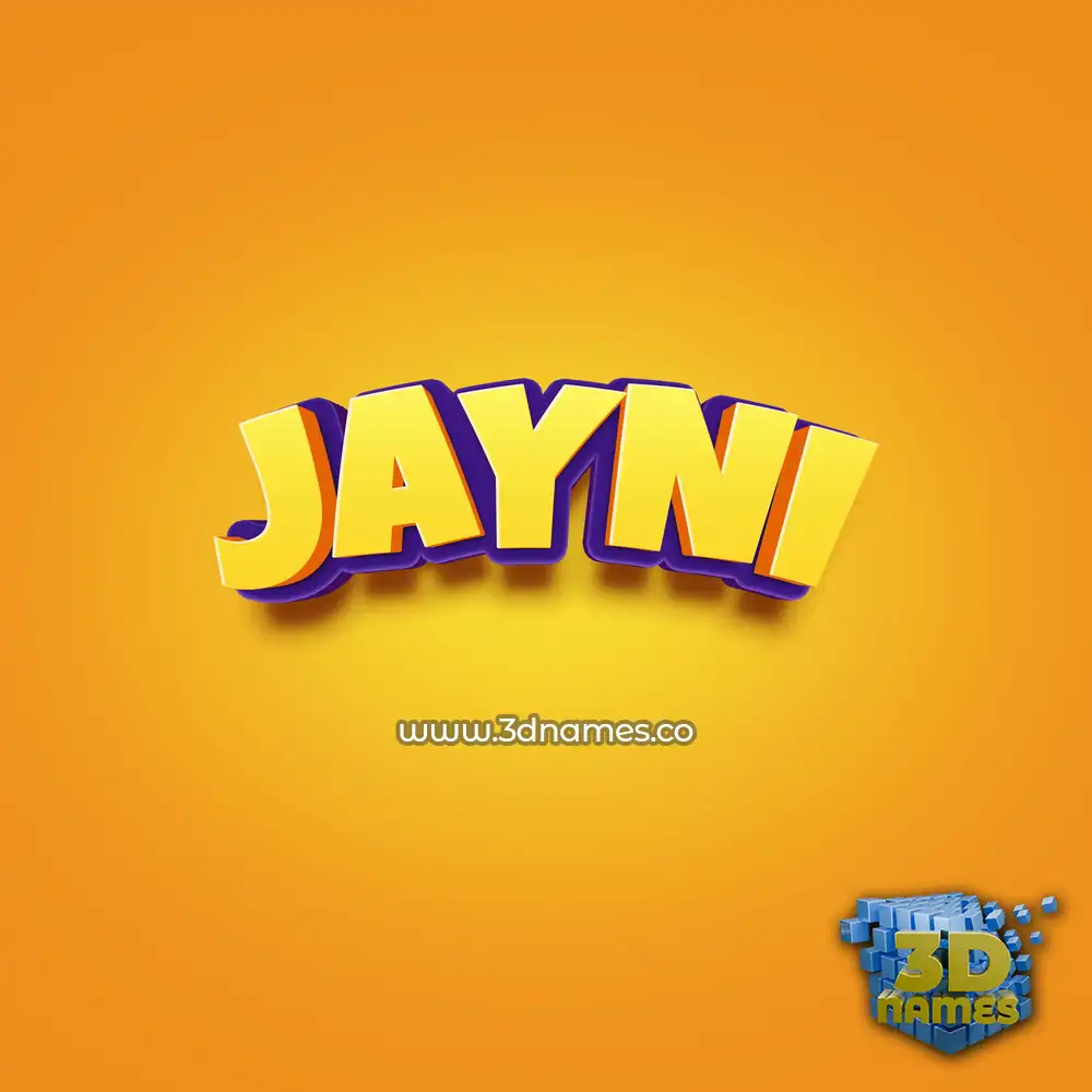 jayni in Orange Toon style - 3D name wallpaper