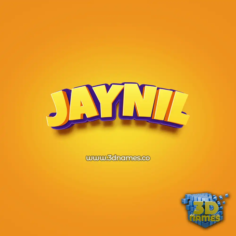 jaynil in Orange Toon style - 3D name wallpaper