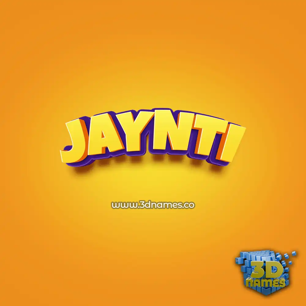 jaynti in Orange Toon style - 3D name wallpaper