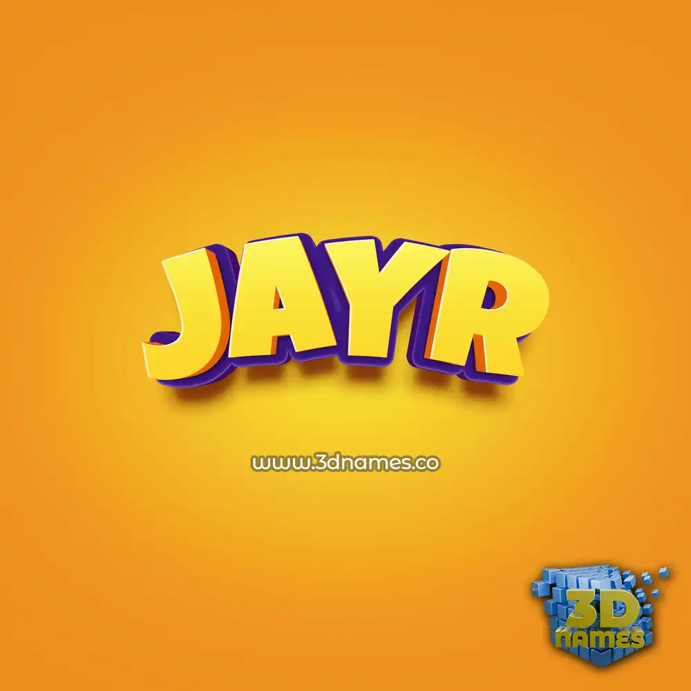 jayr in Orange Toon style - 3D name wallpaper