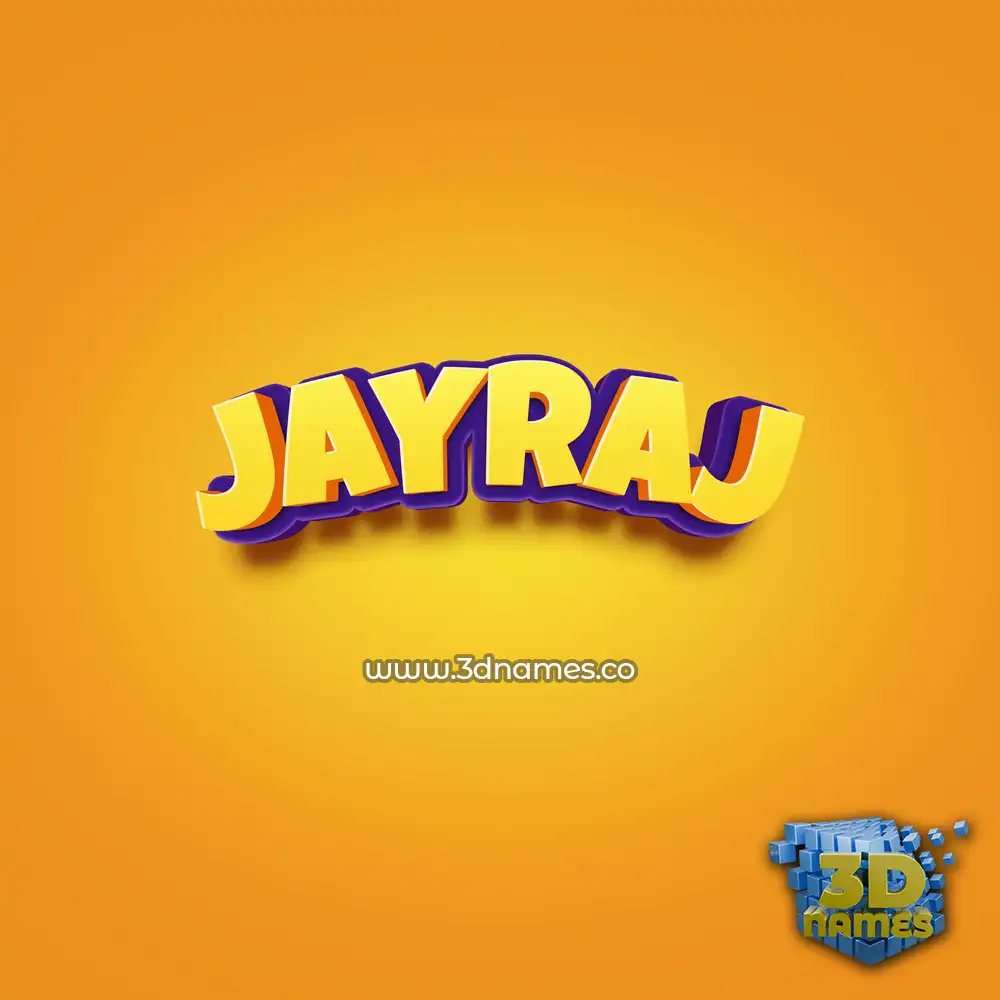 jayraj in Orange Toon style - 3D name wallpaper