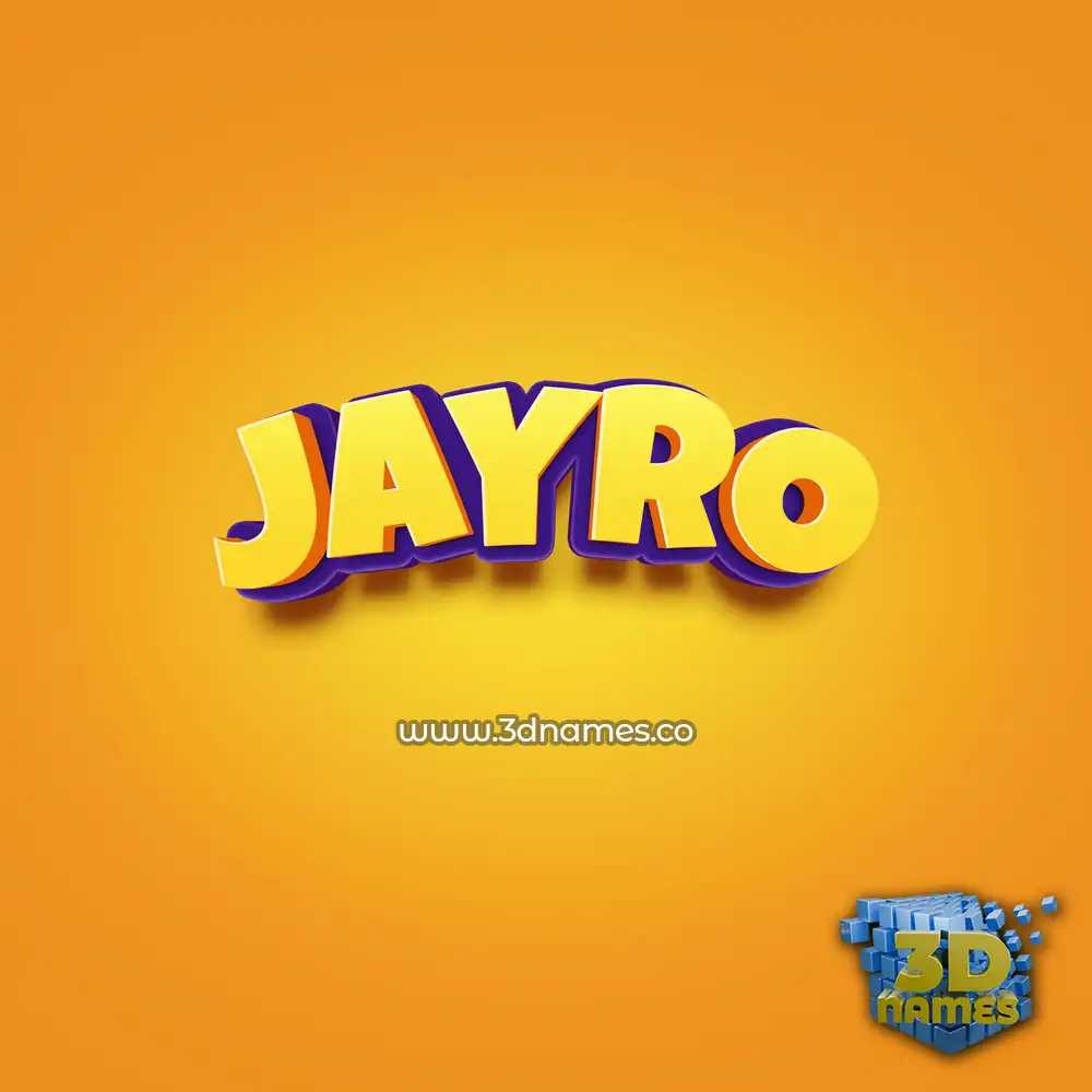 jayro in Orange Toon style - 3D name wallpaper