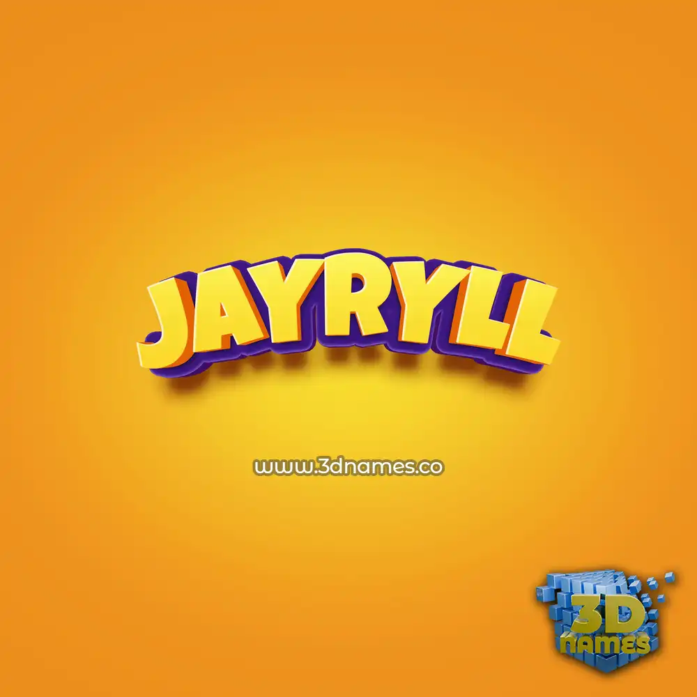 jayryll in Orange Toon style - 3D name wallpaper