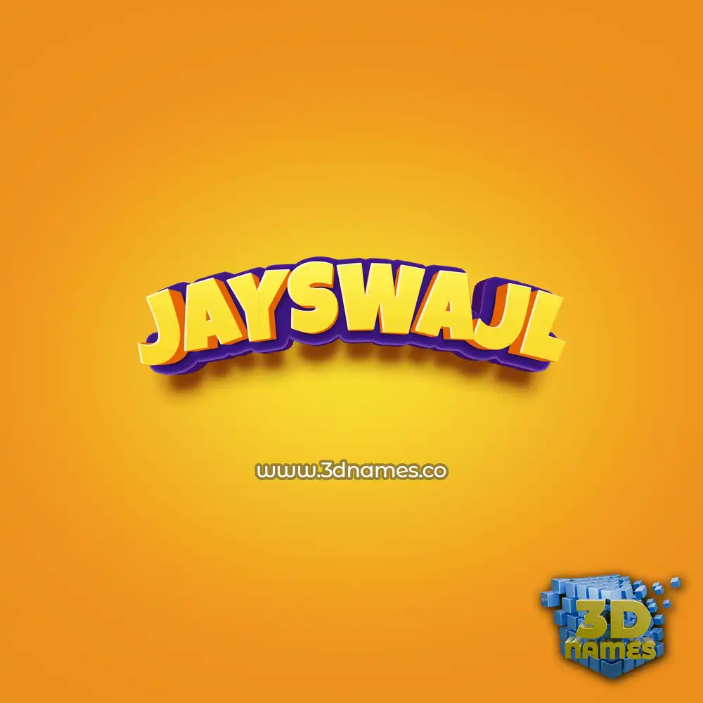 jayswajl in Orange Toon style - 3D name wallpaper