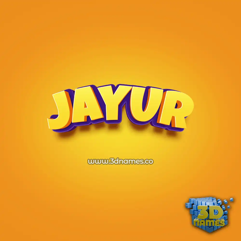 jayur in Orange Toon style - 3D name wallpaper