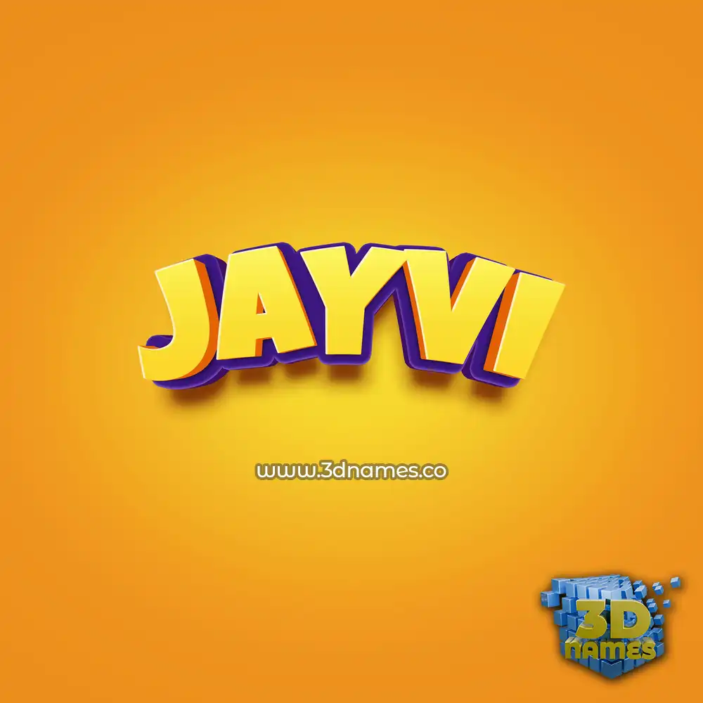 jayvi in Orange Toon style - 3D name wallpaper