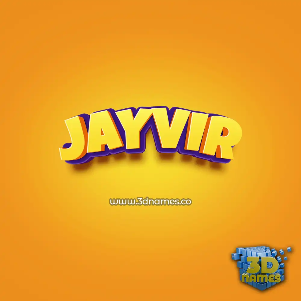 jayvir in Orange Toon style - 3D name wallpaper