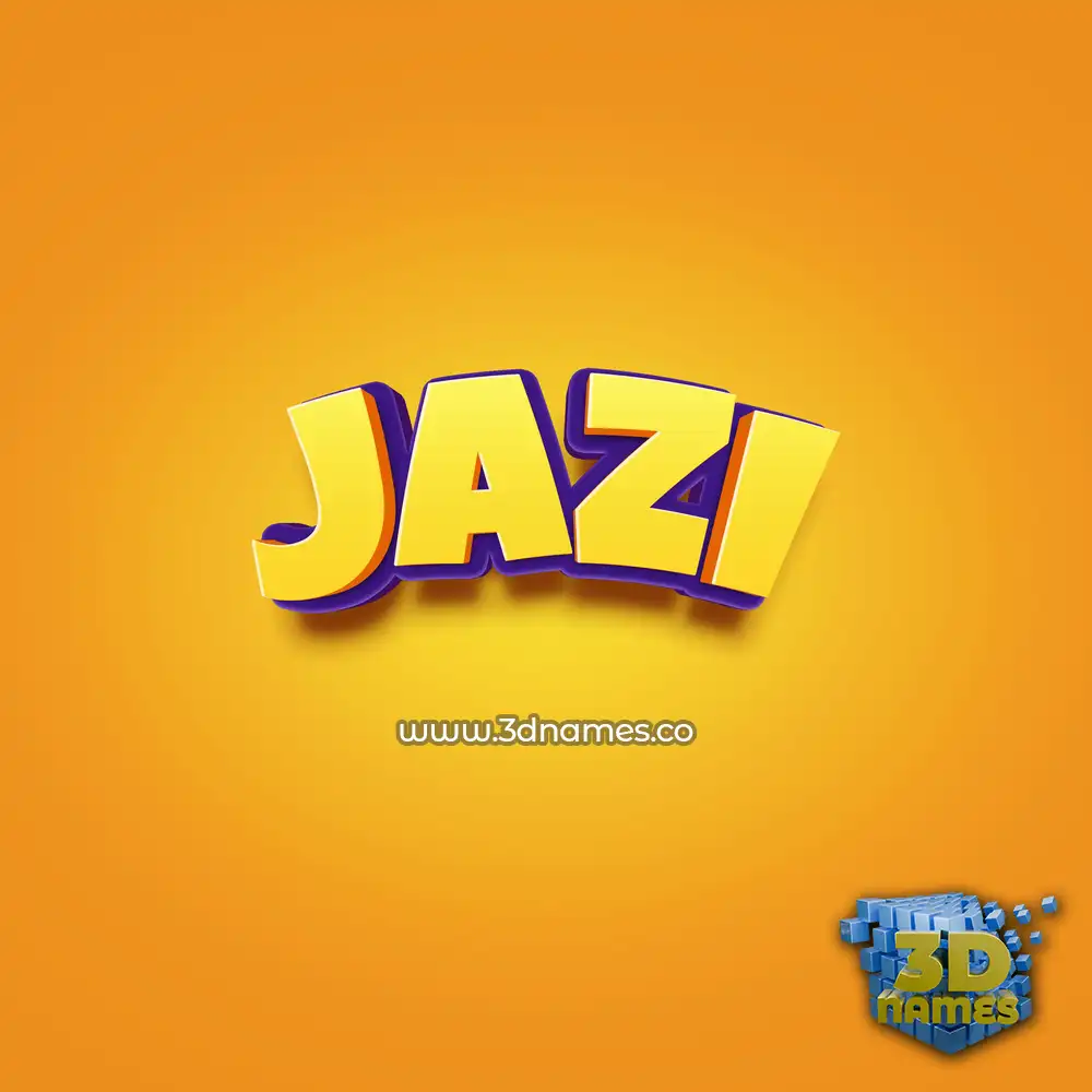 jazi in Orange Toon style - 3D name wallpaper
