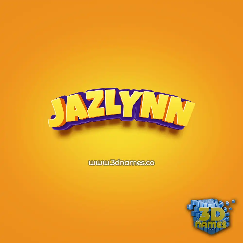 jazlynn in Orange Toon style - 3D name wallpaper