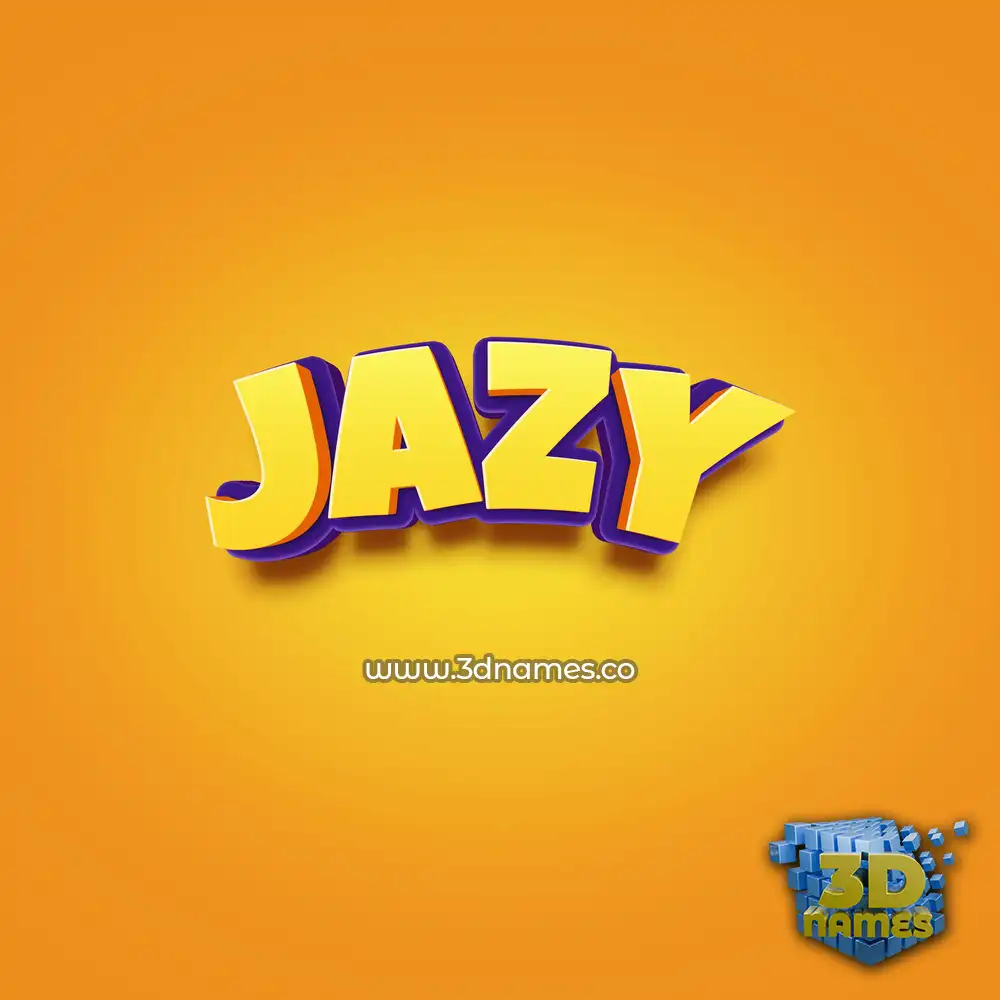 jazy in Orange Toon style - 3D name wallpaper