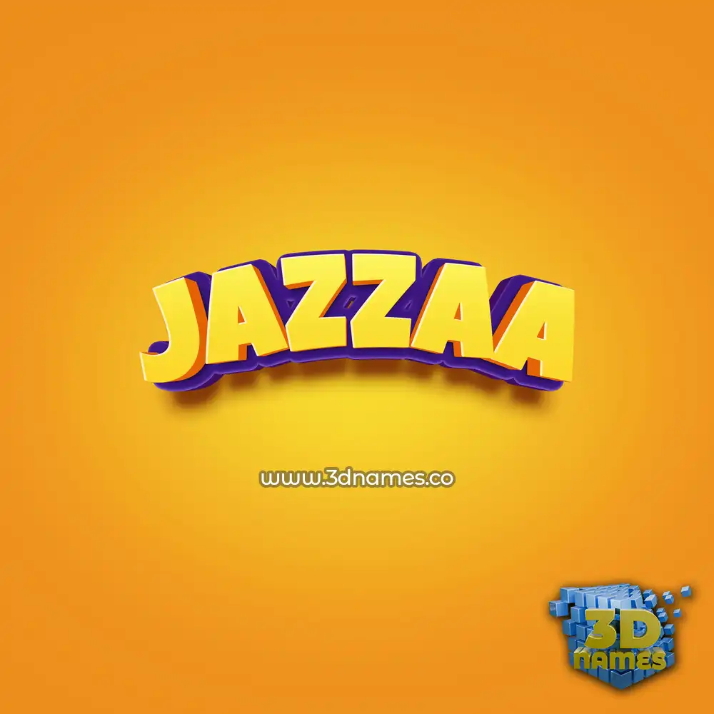 jazzaa in Orange Toon style - 3D name wallpaper