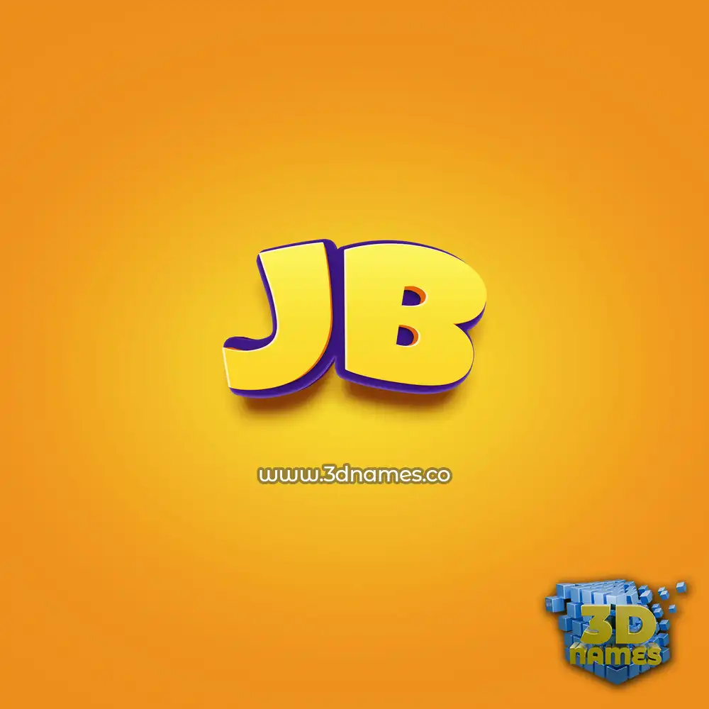 jb in Orange Toon style - 3D name wallpaper
