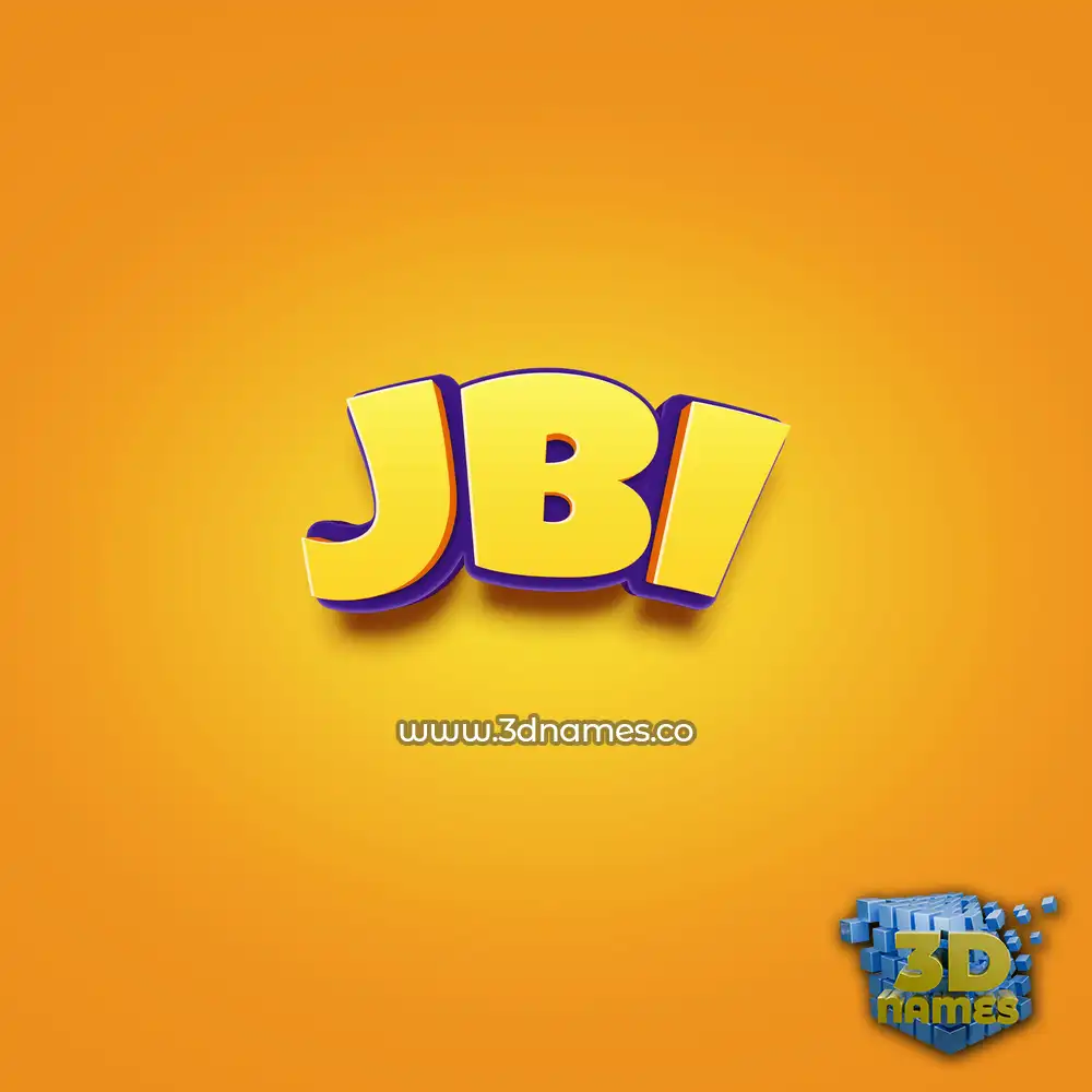 jbi in Orange Toon style - 3D name wallpaper