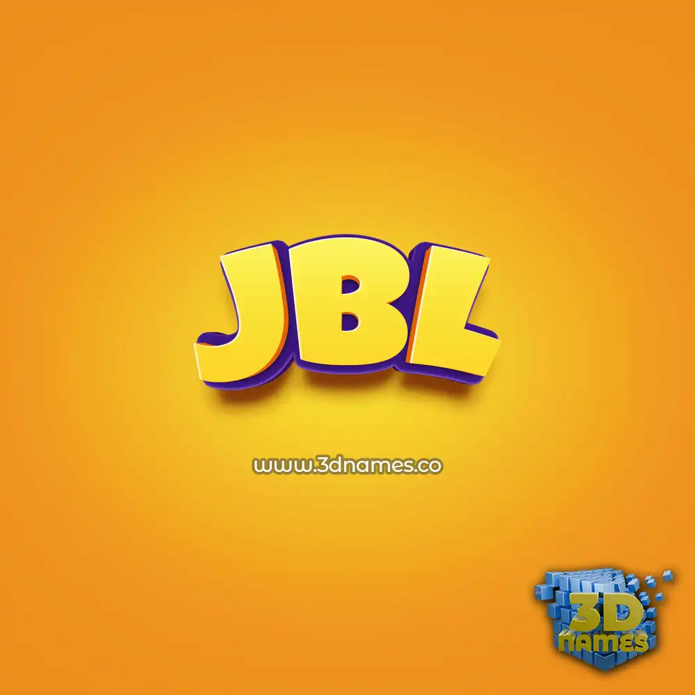jbl in Orange Toon style - 3D name wallpaper