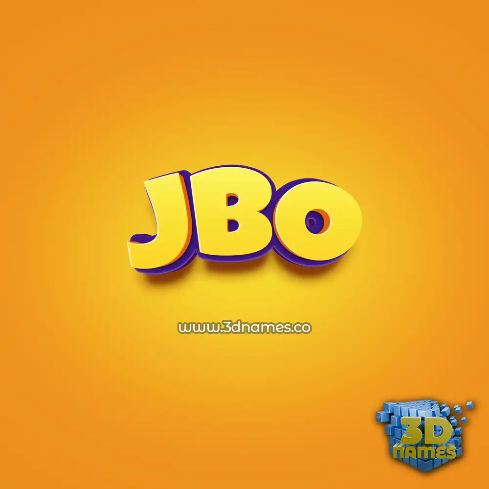jbo in Orange Toon style - 3D name wallpaper