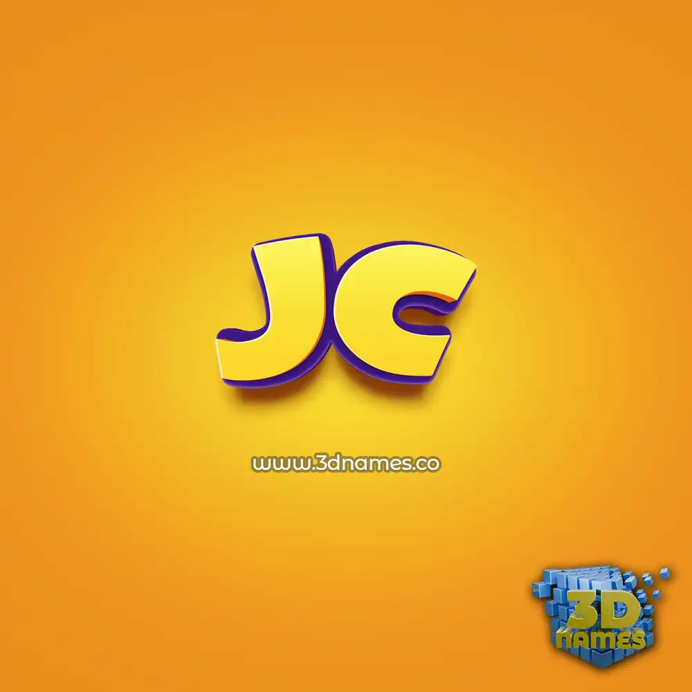 jc in Orange Toon style - 3D name wallpaper