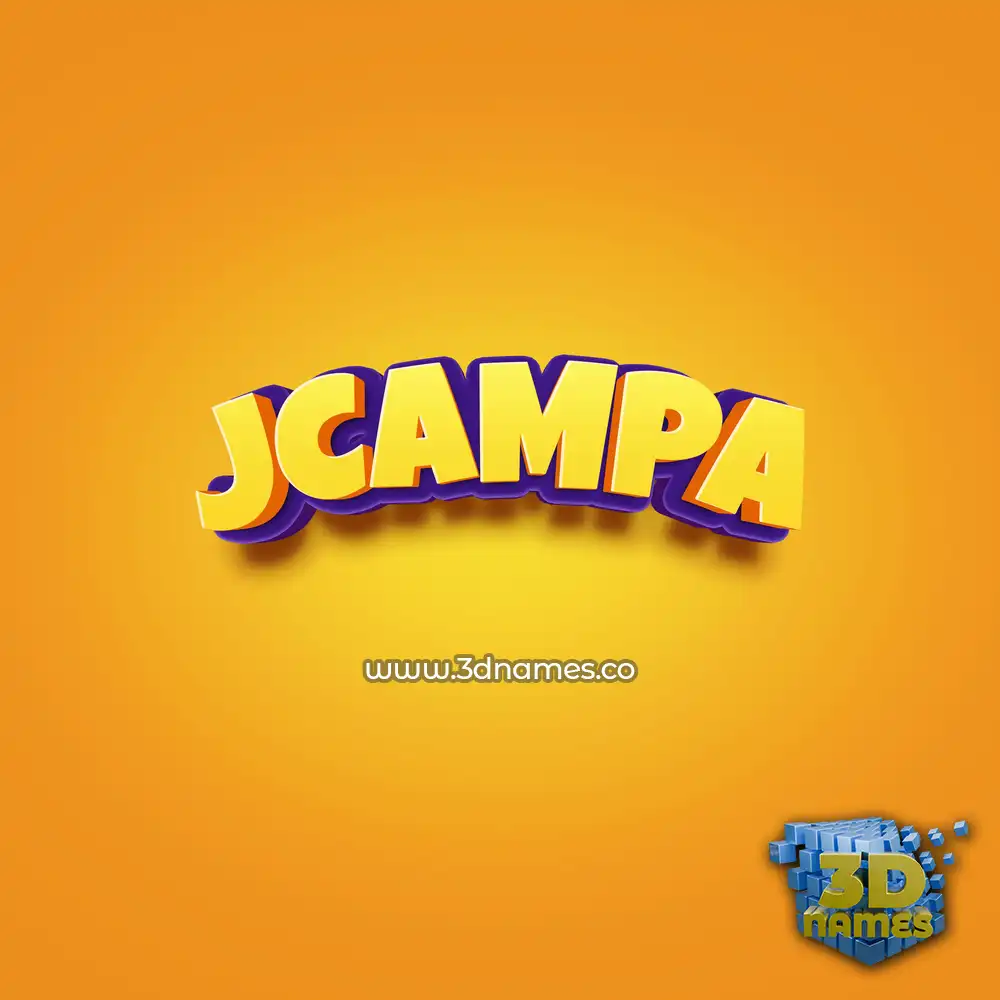 jcampa in Orange Toon style - 3D name wallpaper