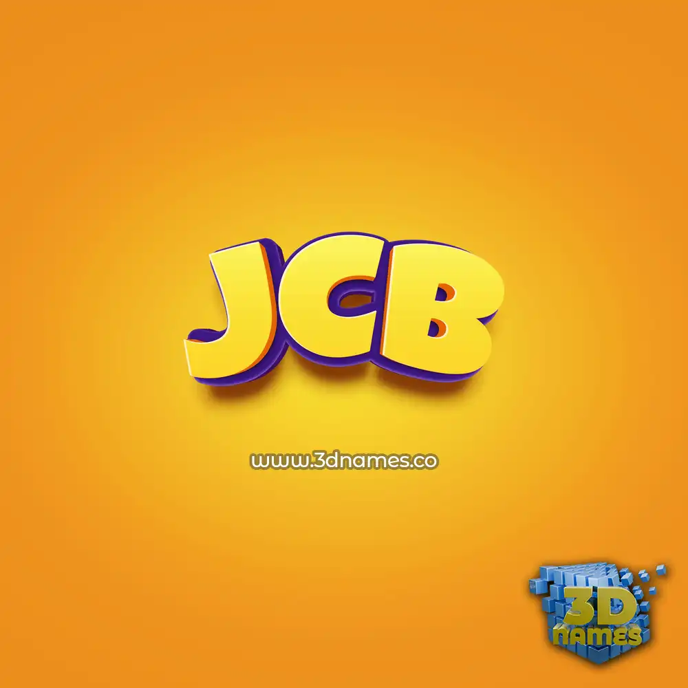 jcb in Orange Toon style - 3D name wallpaper