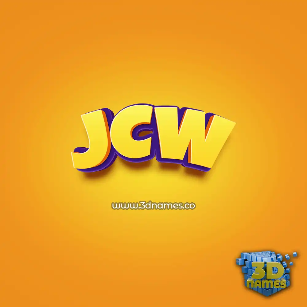 jcw in Orange Toon style - 3D name wallpaper