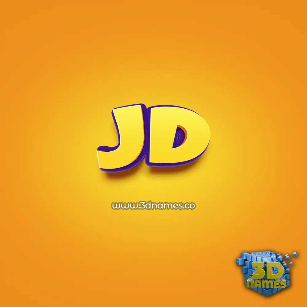 jd in Orange Toon style - 3D name wallpaper