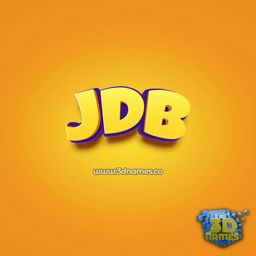 jdb in Orange Toon style - 3D name wallpaper