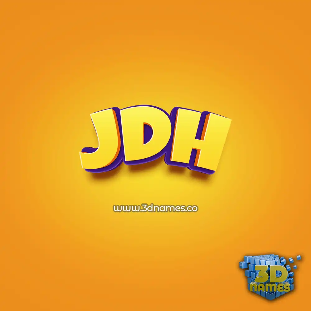 jdh in Orange Toon style - 3D name wallpaper