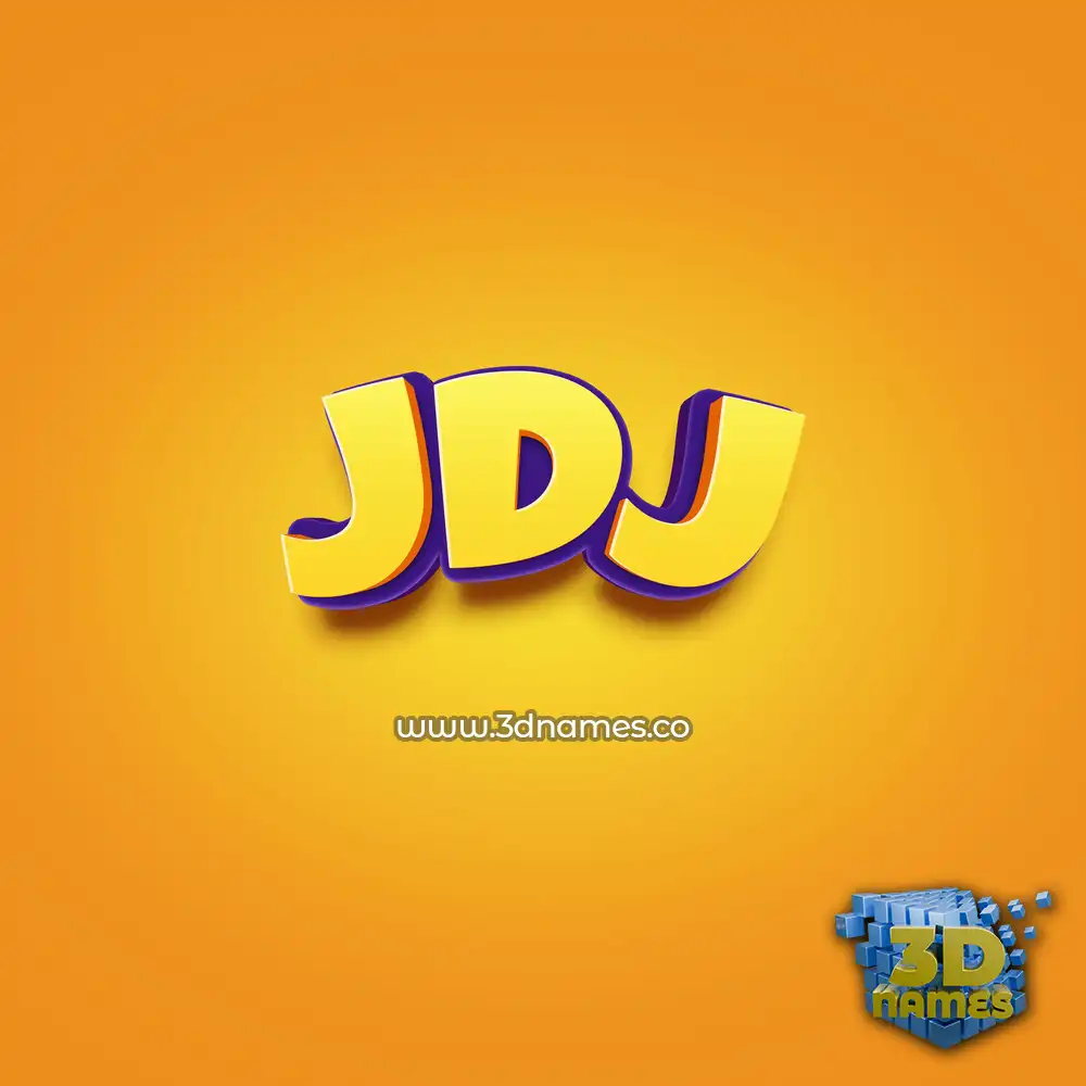 jdj in Orange Toon style - 3D name wallpaper