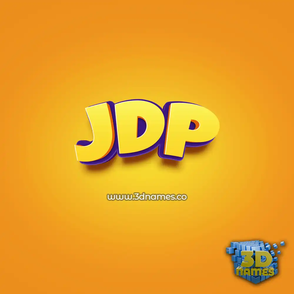 jdp in Orange Toon style - 3D name wallpaper