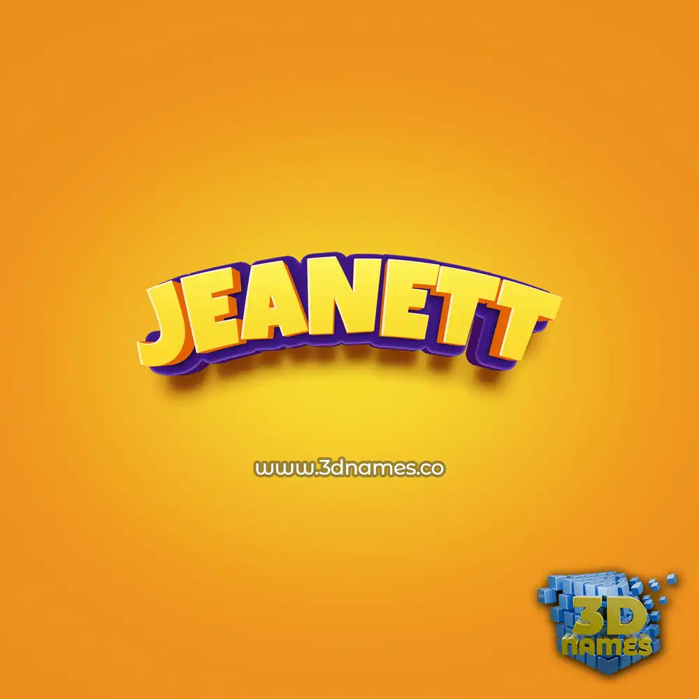 jeanett in Orange Toon style - 3D name wallpaper