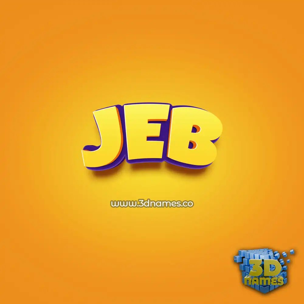 jeb in Orange Toon style - 3D name wallpaper