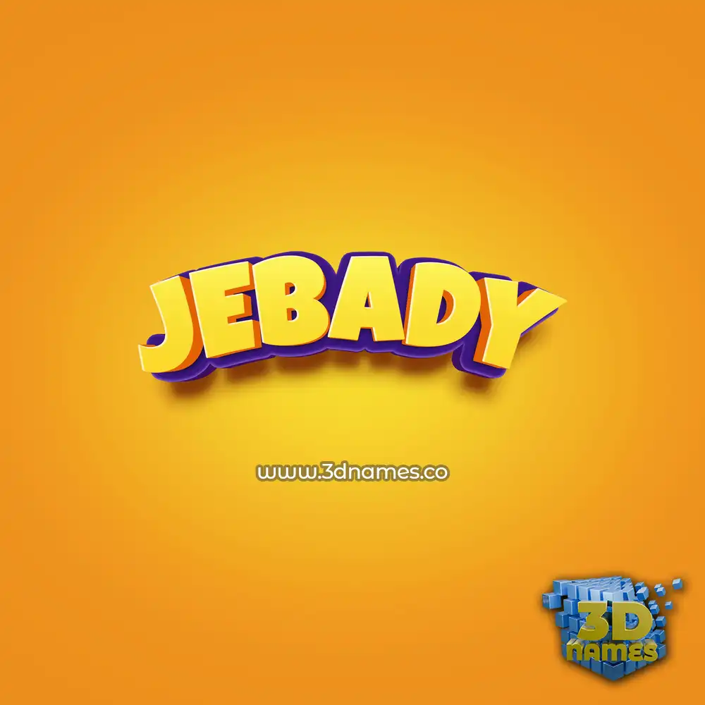 jebady in Orange Toon style - 3D name wallpaper