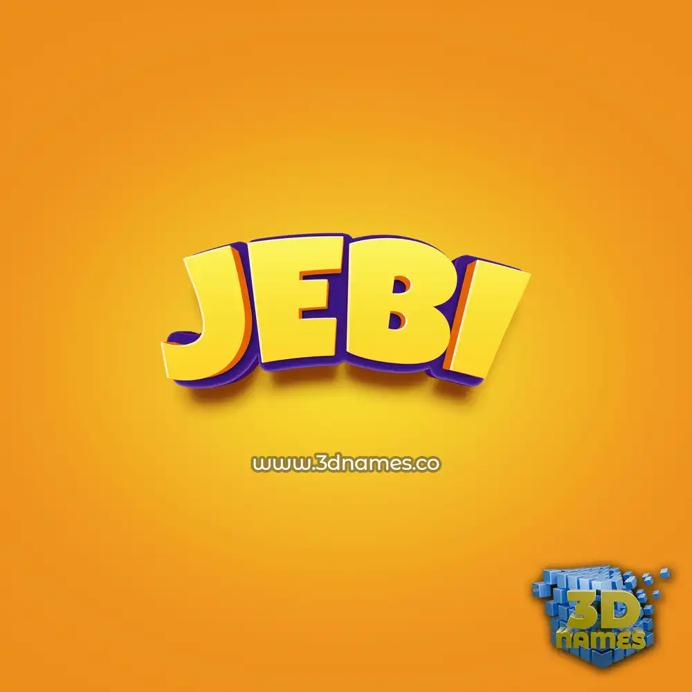 jebi in Orange Toon style - 3D name wallpaper
