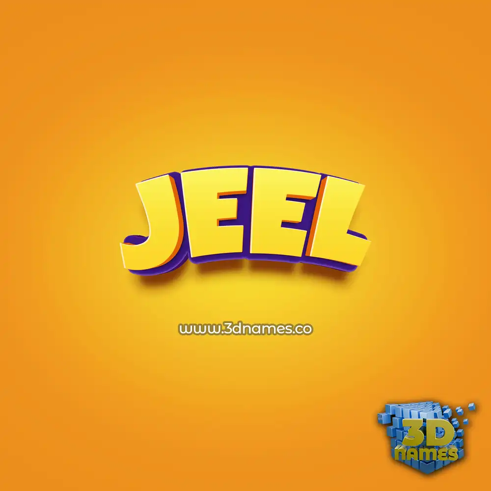 jeel in Orange Toon style - 3D name wallpaper