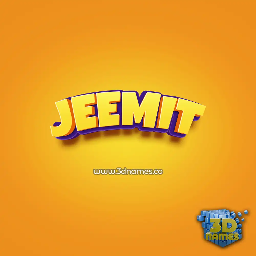 jeemit in Orange Toon style - 3D name wallpaper