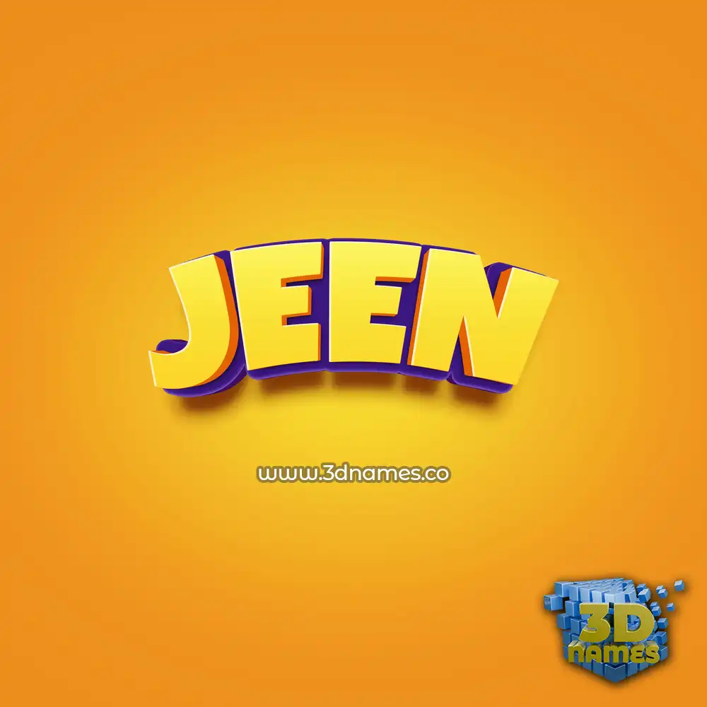 jeen in Orange Toon style - 3D name wallpaper