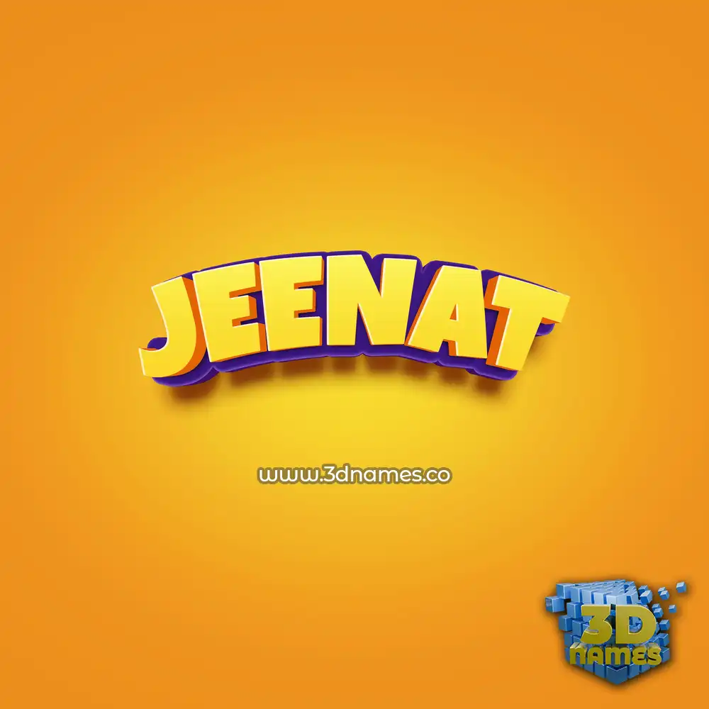 jeenat in Orange Toon style - 3D name wallpaper