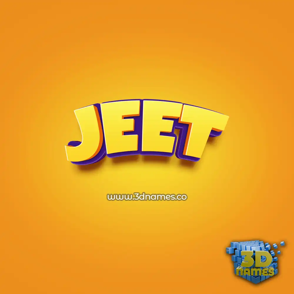 jeet in Orange Toon style - 3D name wallpaper