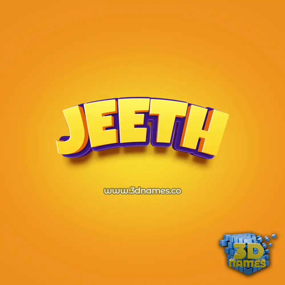 jeeth in Orange Toon style - 3D name wallpaper