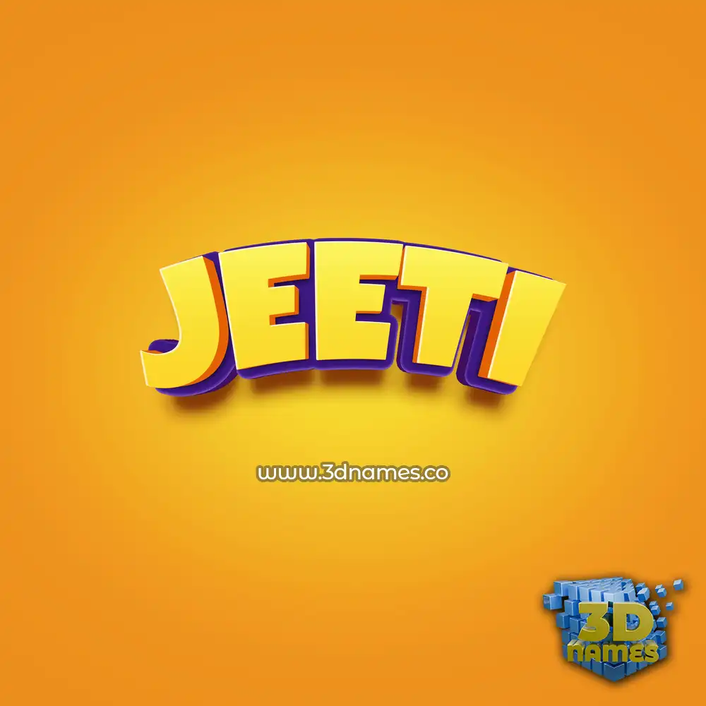 jeeti in Orange Toon style - 3D name wallpaper