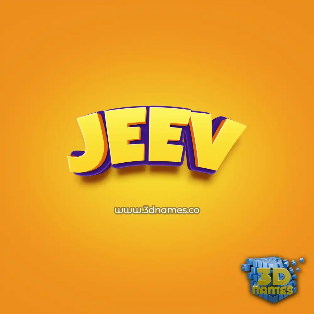 jeev in Orange Toon style - 3D name wallpaper