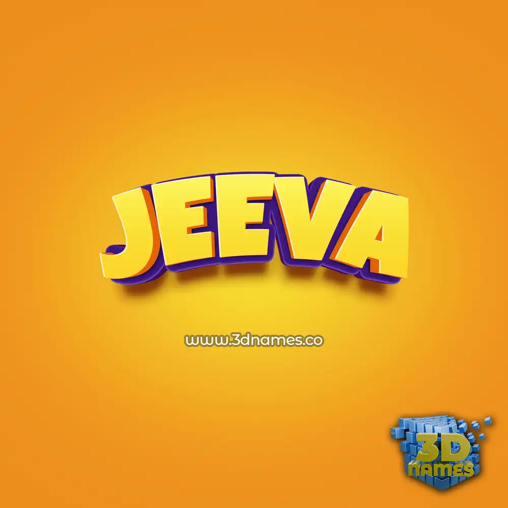 jeeva in Orange Toon style - 3D name wallpaper