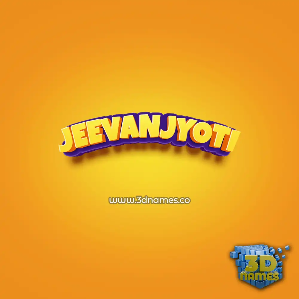 jeevanjyoti in Orange Toon style - 3D name wallpaper