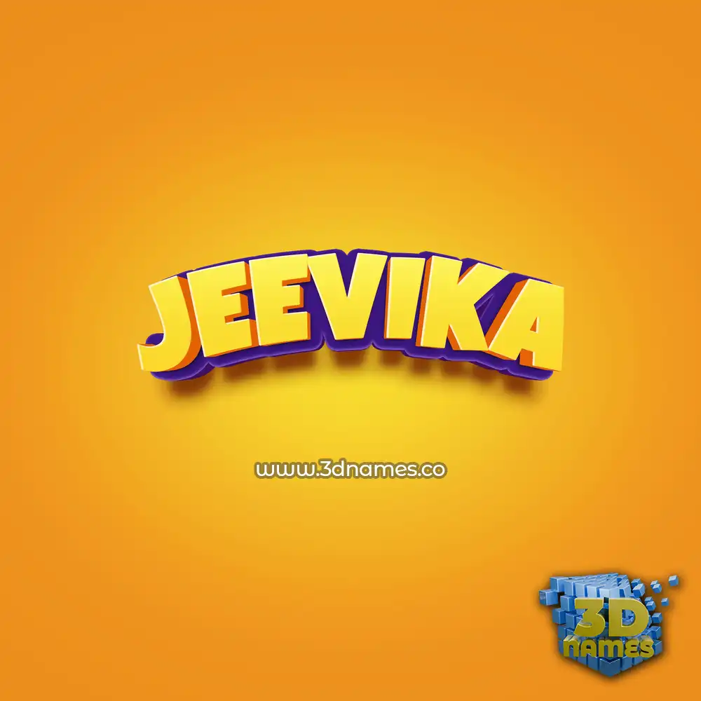 jeevika in Orange Toon style - 3D name wallpaper