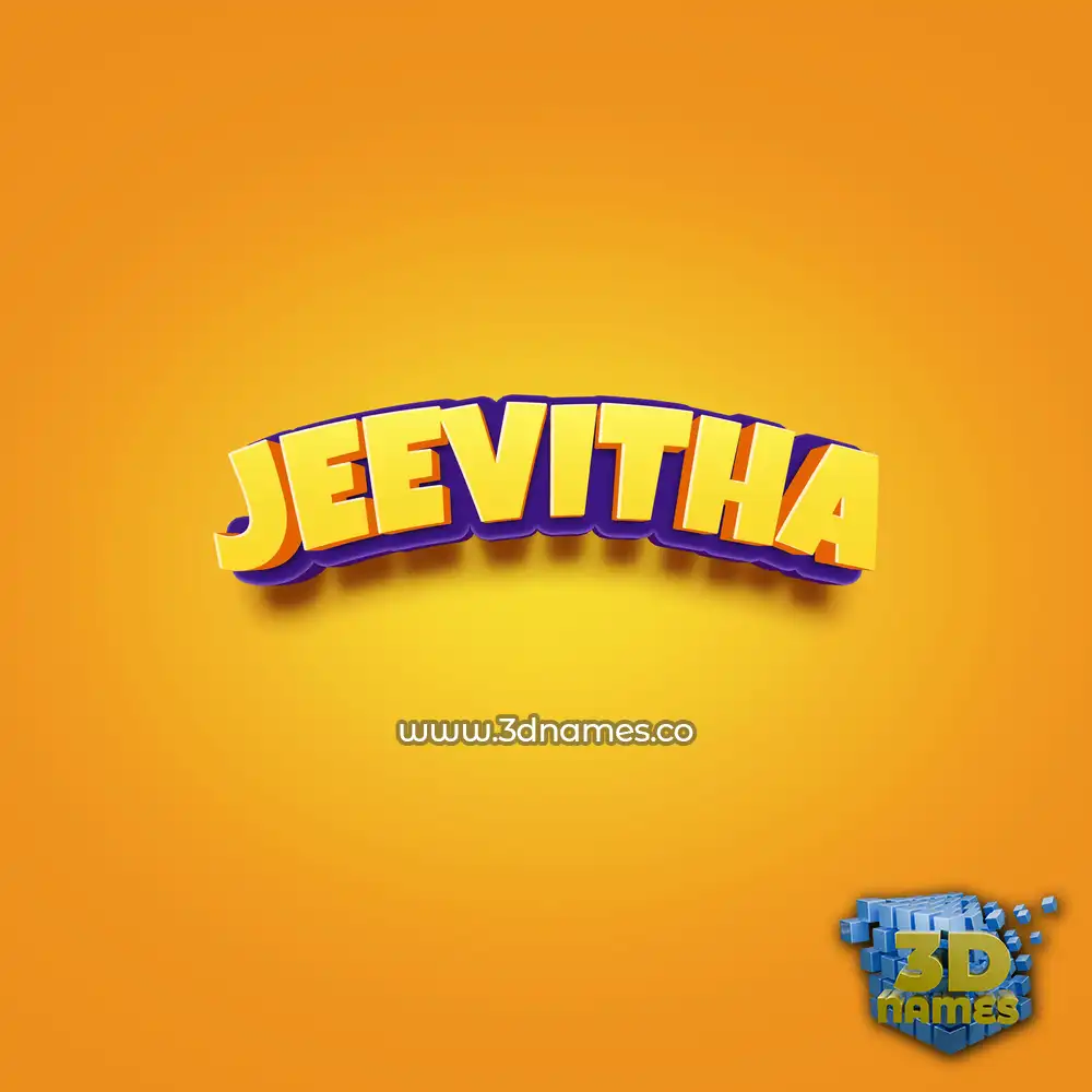 jeevitha in Orange Toon style - 3D name wallpaper