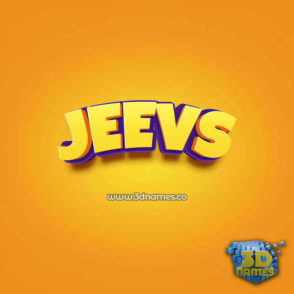 jeevs in Orange Toon style - 3D name wallpaper