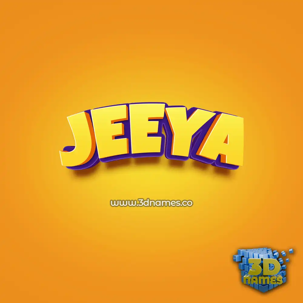 jeeya in Orange Toon style - 3D name wallpaper