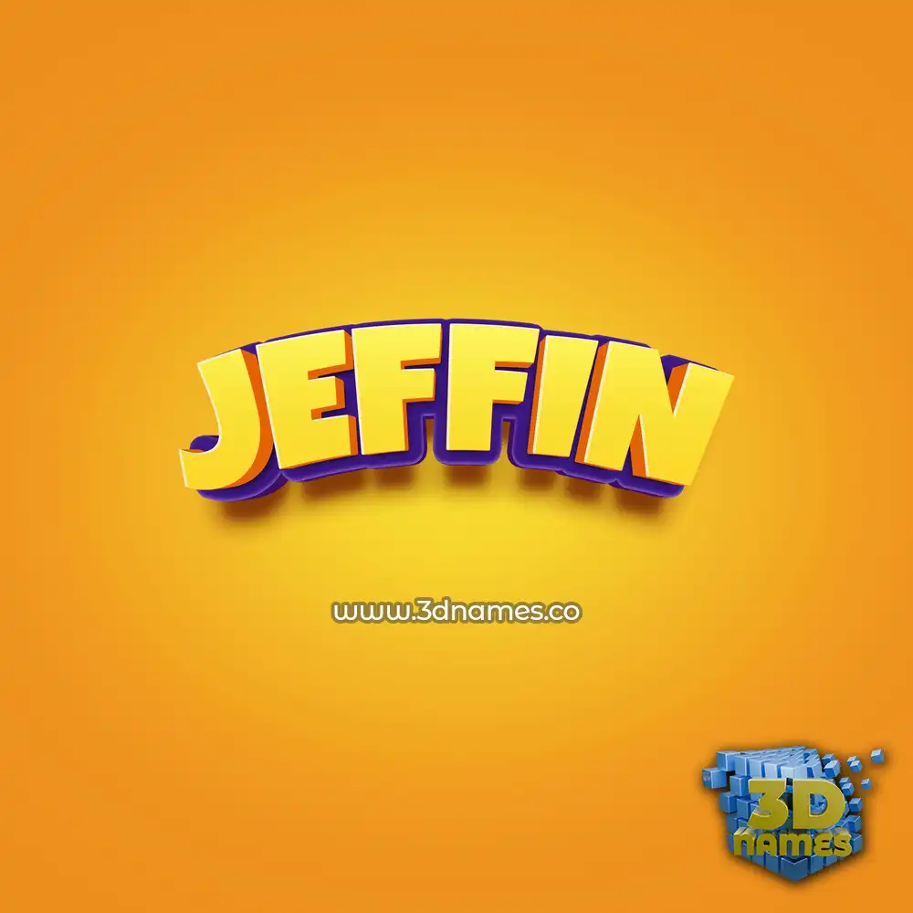 jeffin in Orange Toon style - 3D name wallpaper