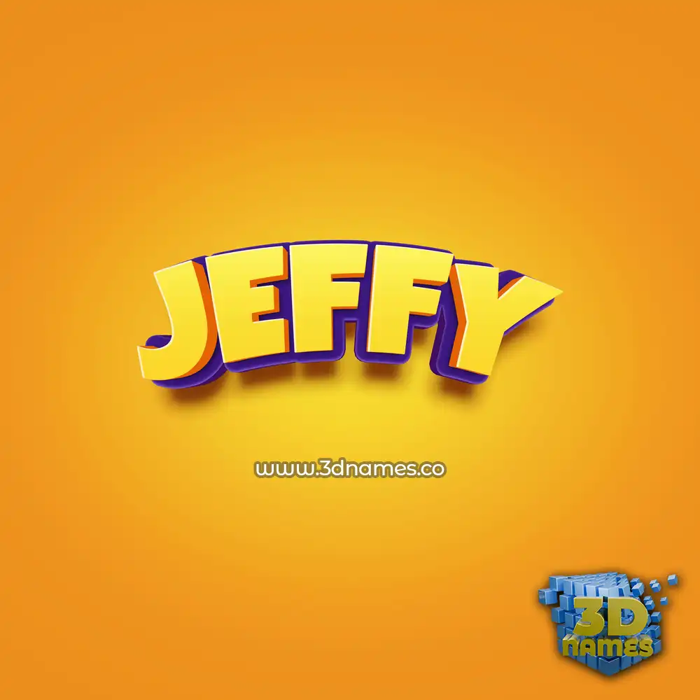 jeffy in Orange Toon style - 3D name wallpaper
