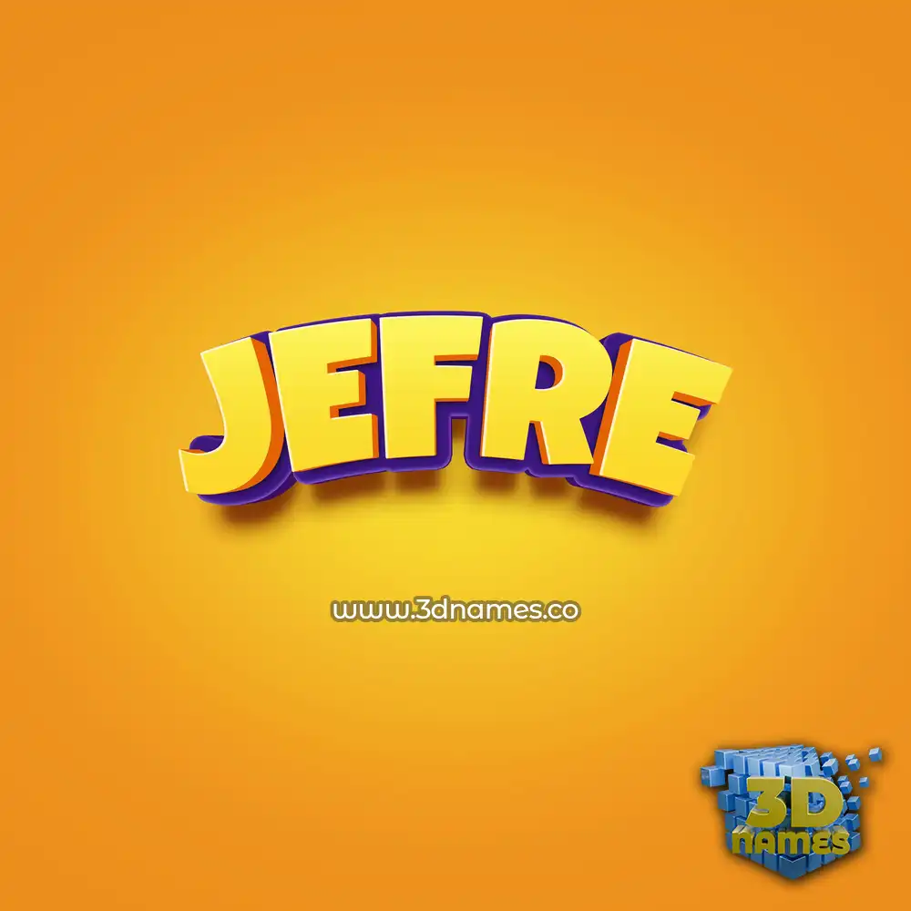 jefre in Orange Toon style - 3D name wallpaper