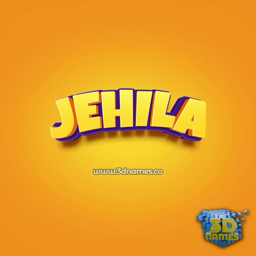 jehila in Orange Toon style - 3D name wallpaper